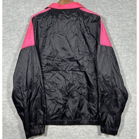 Vtg‎ 90s USA Olympics Women’s Jacket Windbreaker Sz L Black Pink Zip Vented - Picture 5 of 6